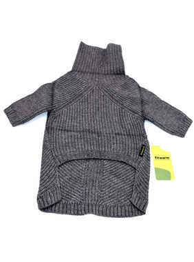 Fitwarm Turtleneck Knitted Dog Sweaters Outfits Coats Cat Sz Large Heather Gray